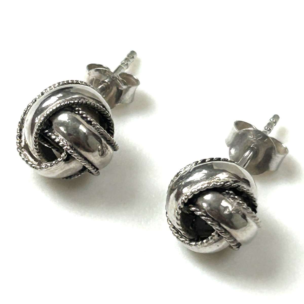 Silver Knot Stud Earrings