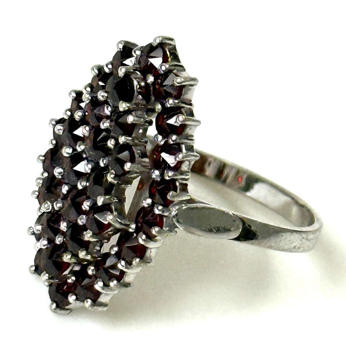Vintage Silver and Garnet Ring