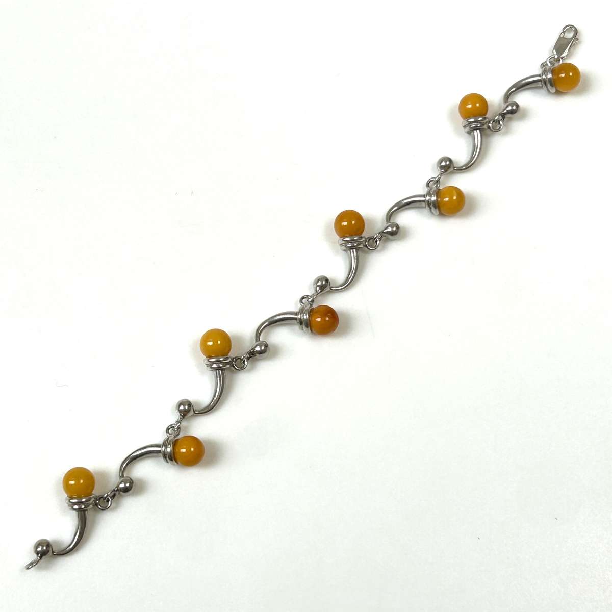 Silver and Amber Bracelet