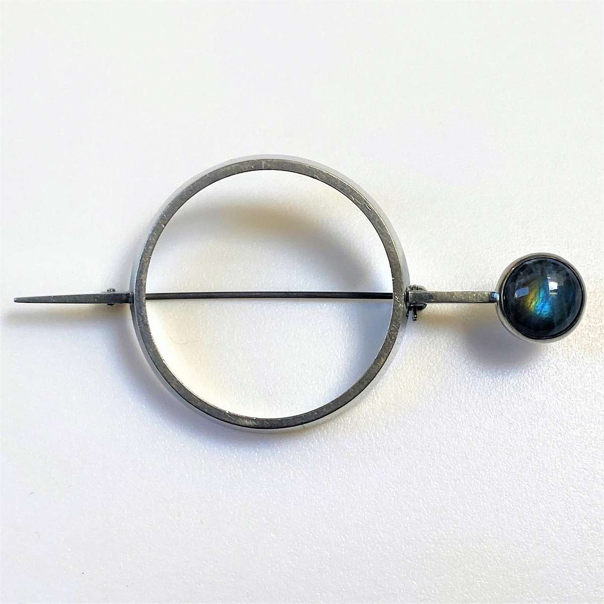 Large Silver and Moonstone Brooch by Kasityo, Finland