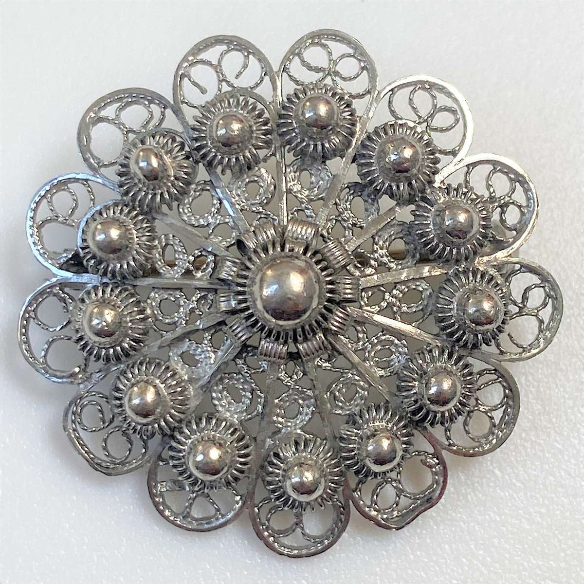 Vintage Silver Filigree Brooch