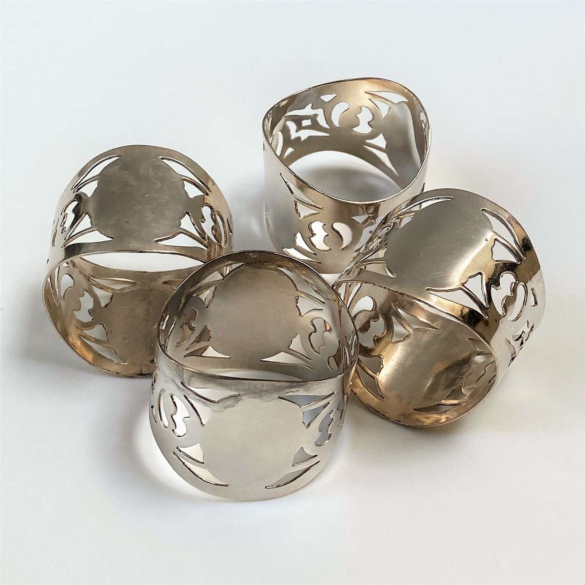 Set of Four Silver Plated Napkin Rings