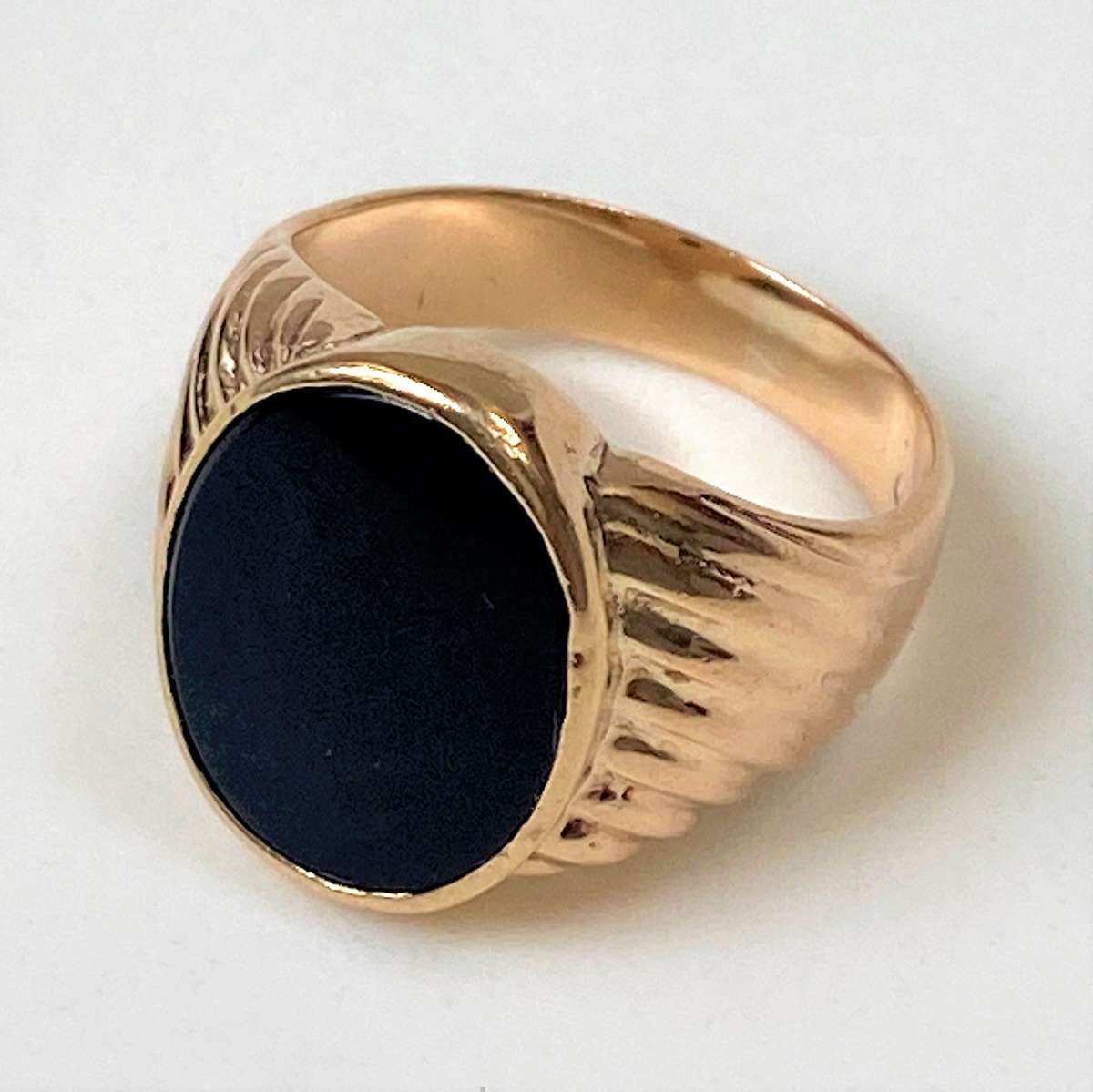 9ct Gold and Onyx Mens Signet Ring