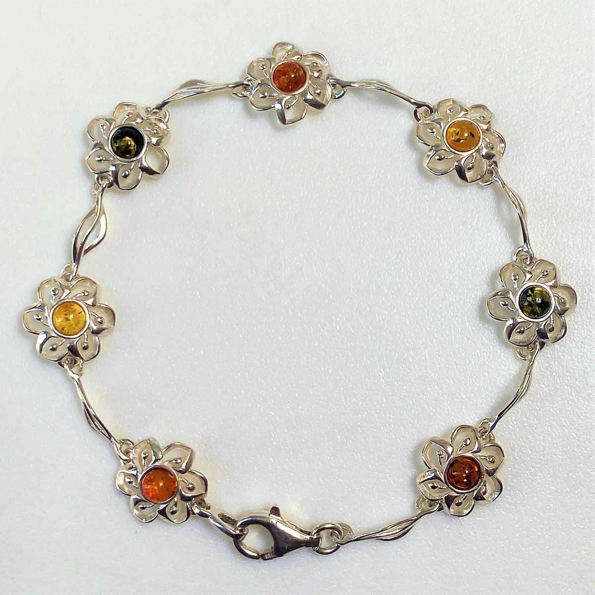 Silver and Amber Bracelet
