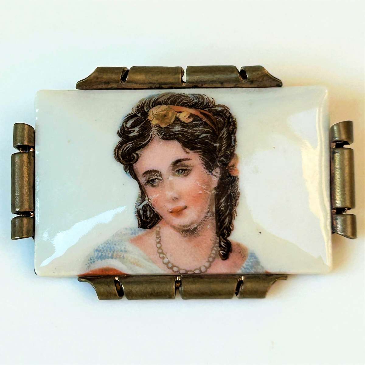 Vintage Hand-Painted Limoges Porcelain Brooch