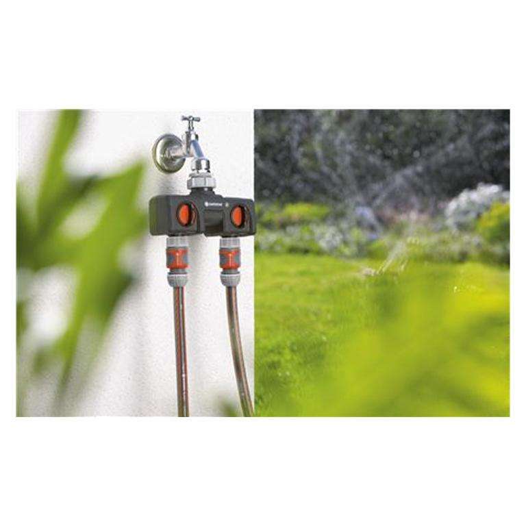 GARDENA Twin-Tap Connector 26.5mm (3/4") / 33.3mm