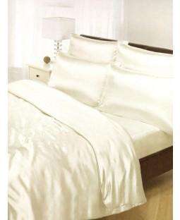 Cream Satin Duvet Covet  PLUS Sheet Set - Satin Bedding - King