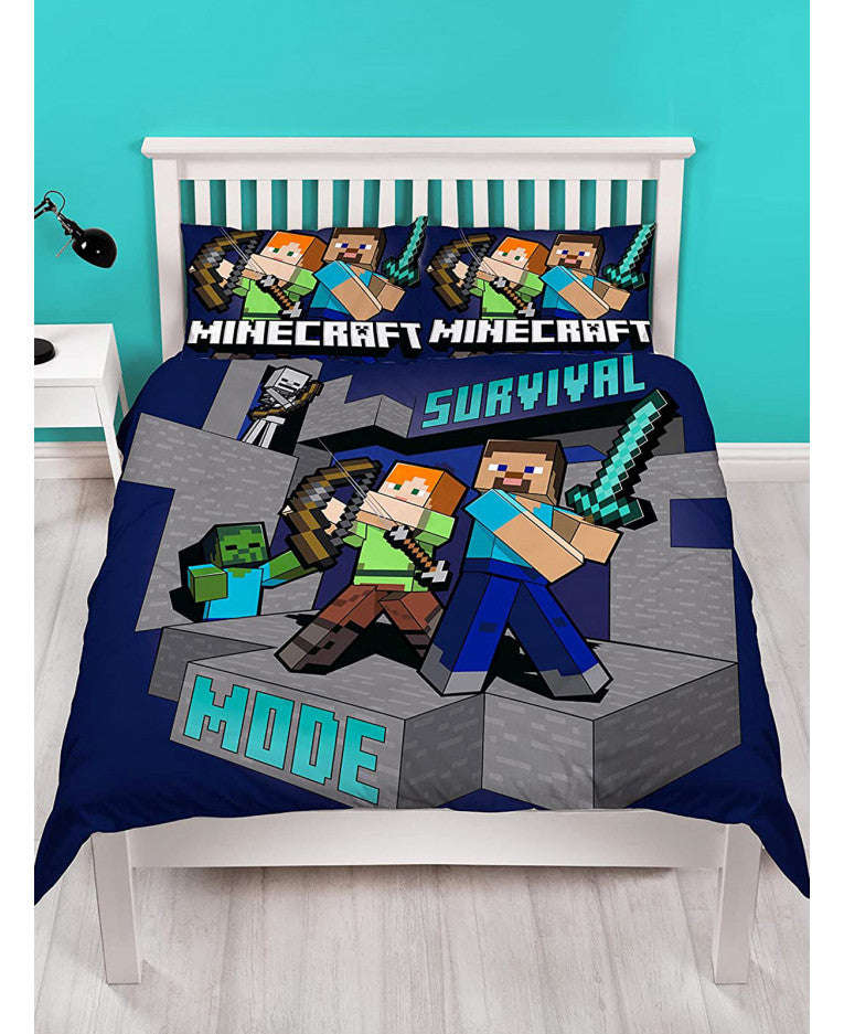 Minecraft SURVIVE Duvet Cover Set - Minecraft Bedding - Double