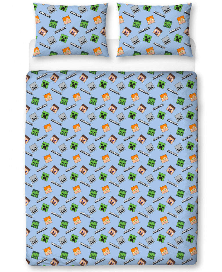 Minecraft Epic Duvet Cover And Pillowcase Set - Minecraft Bedding  - Double