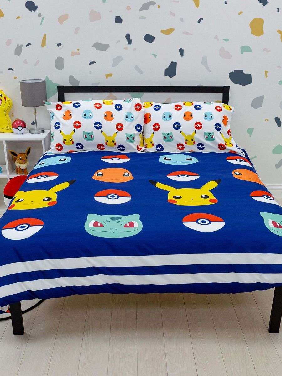 Pokémon Badges Duvet Cover and Pillowcase Set - DOUBLE - Pokemon Bedding