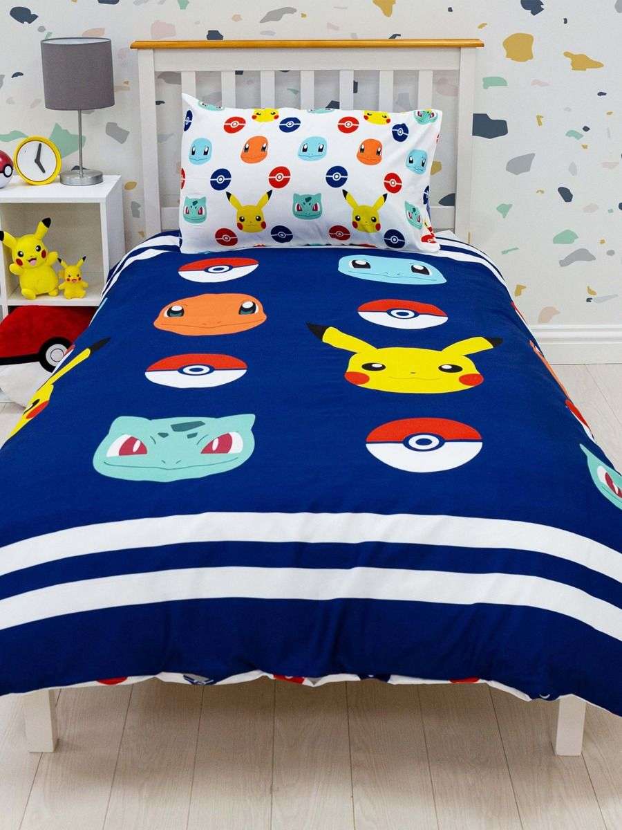 Pokémon Badges Duvet Cover and Pillowcase Set - SINGLE - Pokemon Bedding