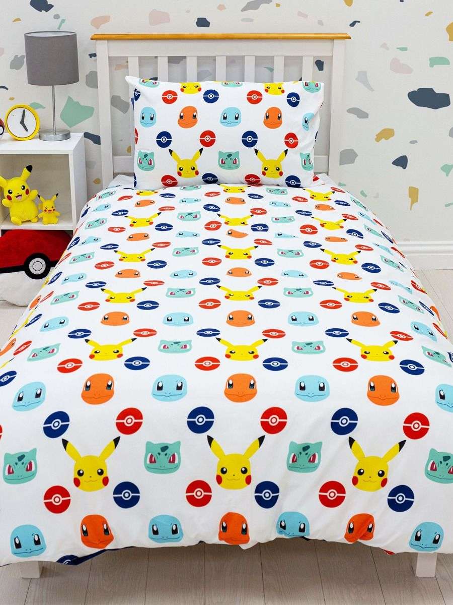 Pokémon Badges Duvet Cover and Pillowcase Set - SINGLE - Pokemon Bedding