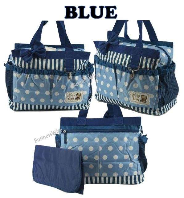 2pcs Baby Changing Diaper Nappy Bag - Blue