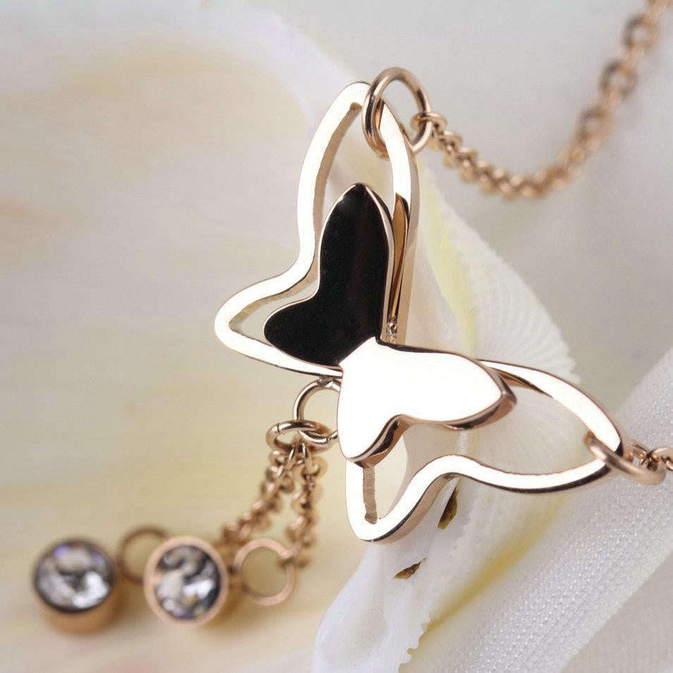 Butterfly Rose Gold Anklet