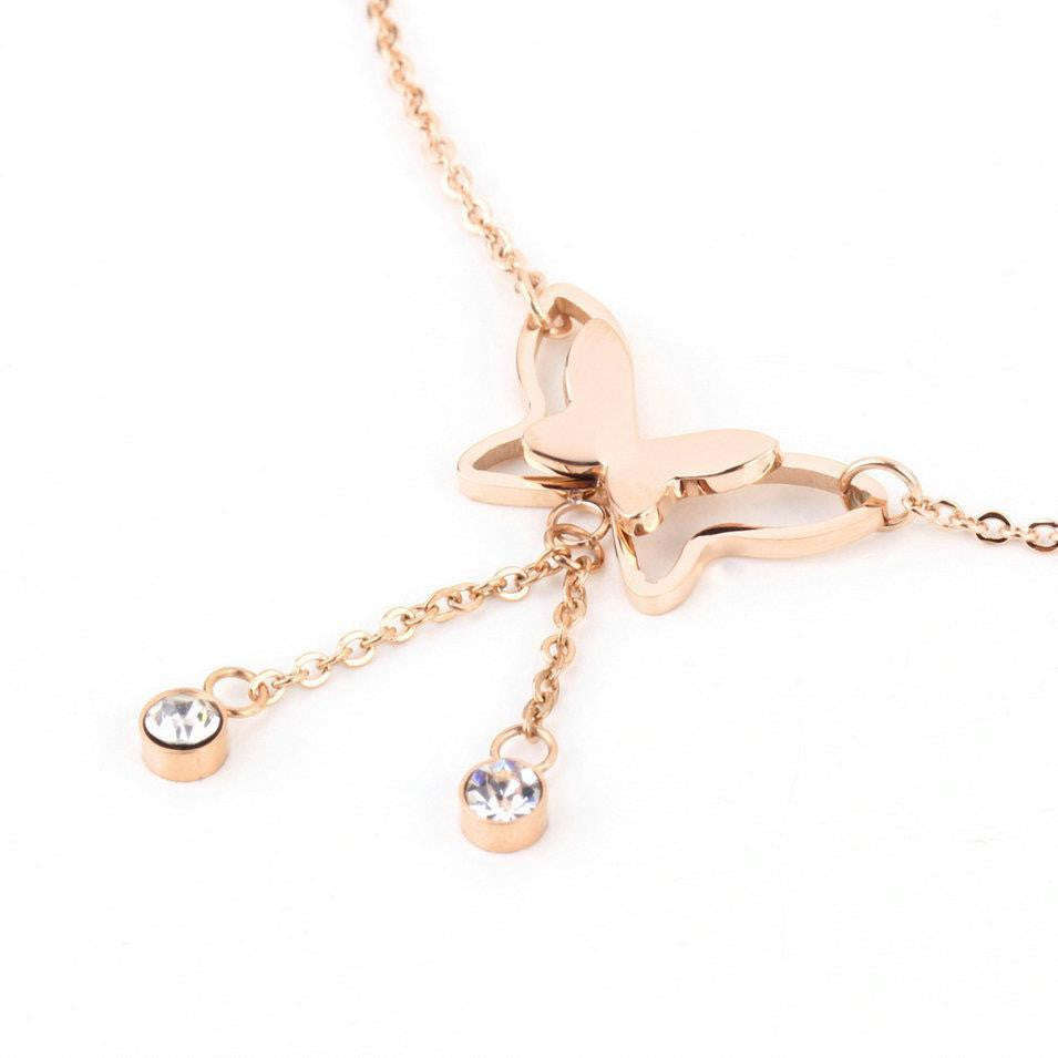 Butterfly Rose Gold Anklet