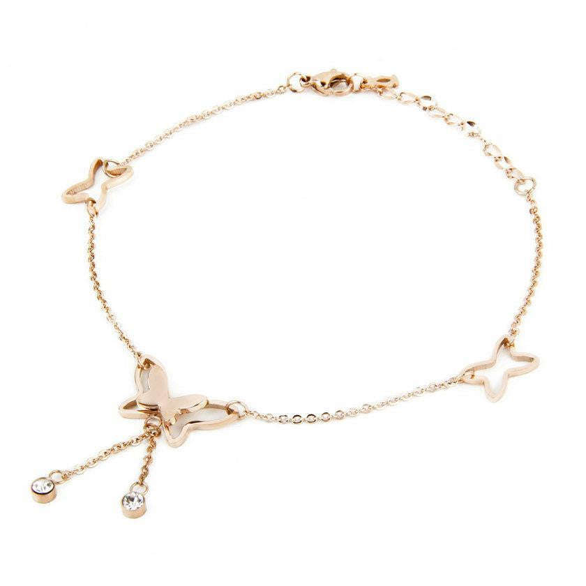 Butterfly Rose Gold Anklet