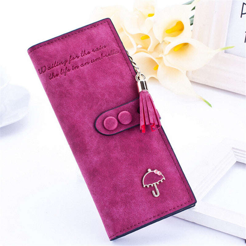 Ladies MultiFunctional Casual Wallets - Wine Red