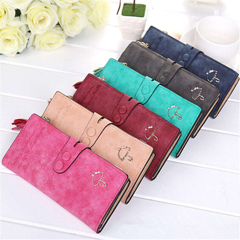 Ladies MultiFunctional Casual Wallets - Wine Red