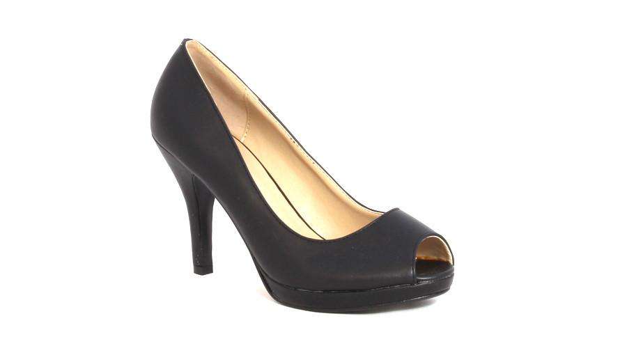 Spoilt Girls Peeptoe Fashion Heel - Black - 5