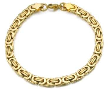 Men's Byzantines Stainless Steel Link Chain Bracelet 6mm - Gold