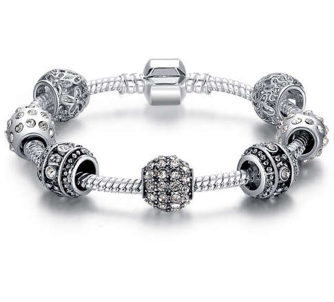 Crystal Bead Charm Bracelet