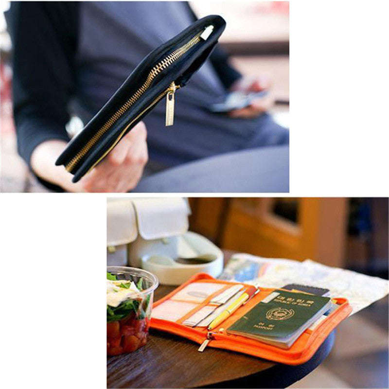 Passport Holder and Travel Wallet - Black