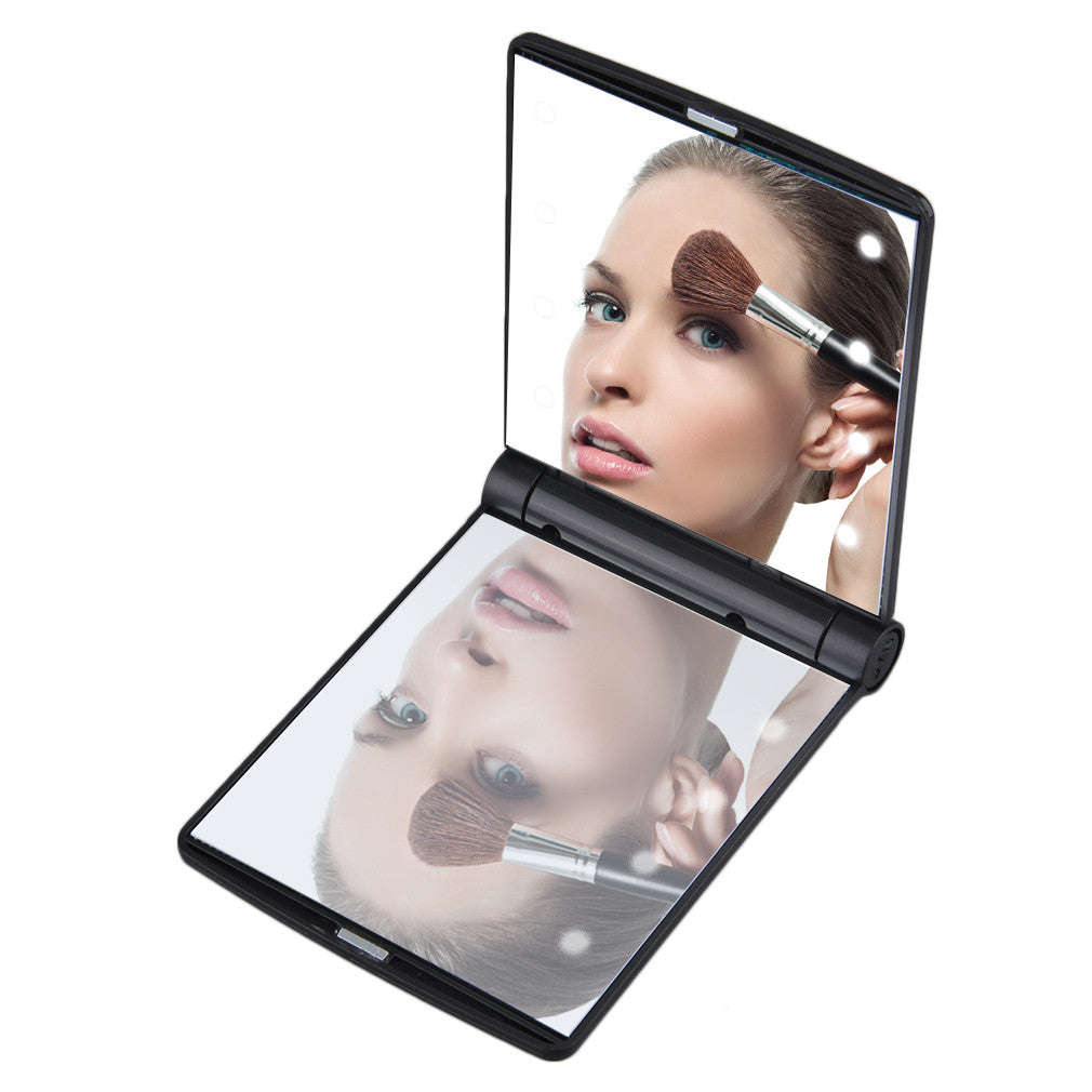 Folding Pocket Mirror with 8 LED Lights