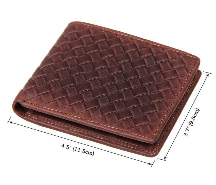 Genuine Leather Men's Weave Wallets