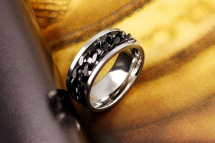 Men's Stainless Steel Chain Rings - 10