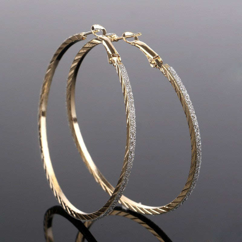Big Circle Hoop Earrings - Gold
