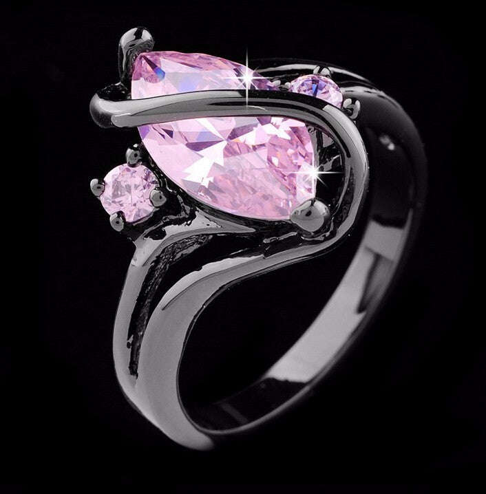 Oval Cross Ring - Pink - Size 9