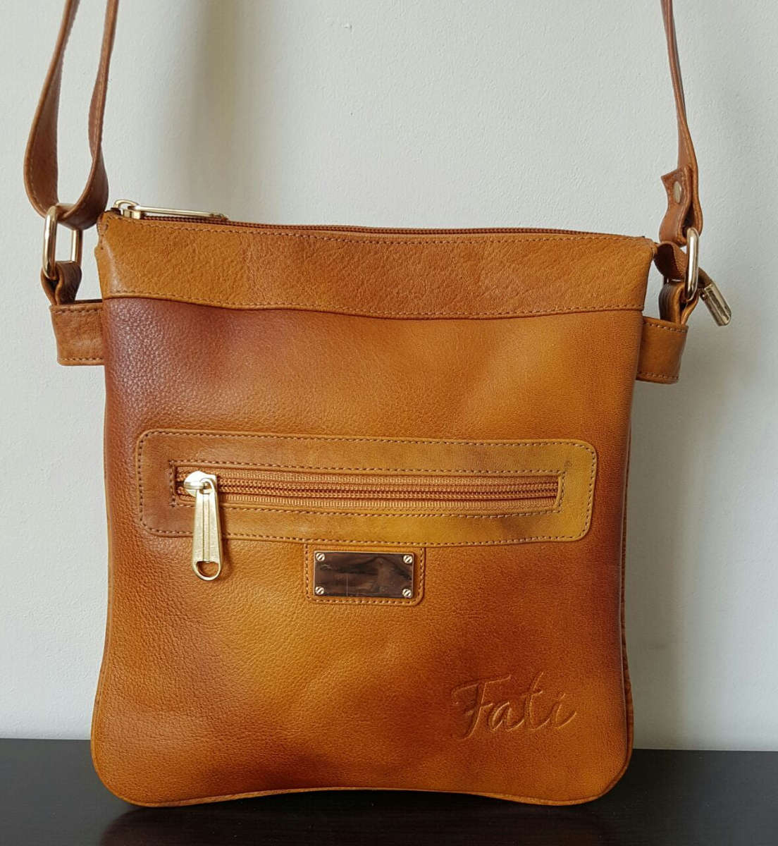 100% Genuine Buffalo Leather 3 Column Sling Bag - 3 Colours - Mustard