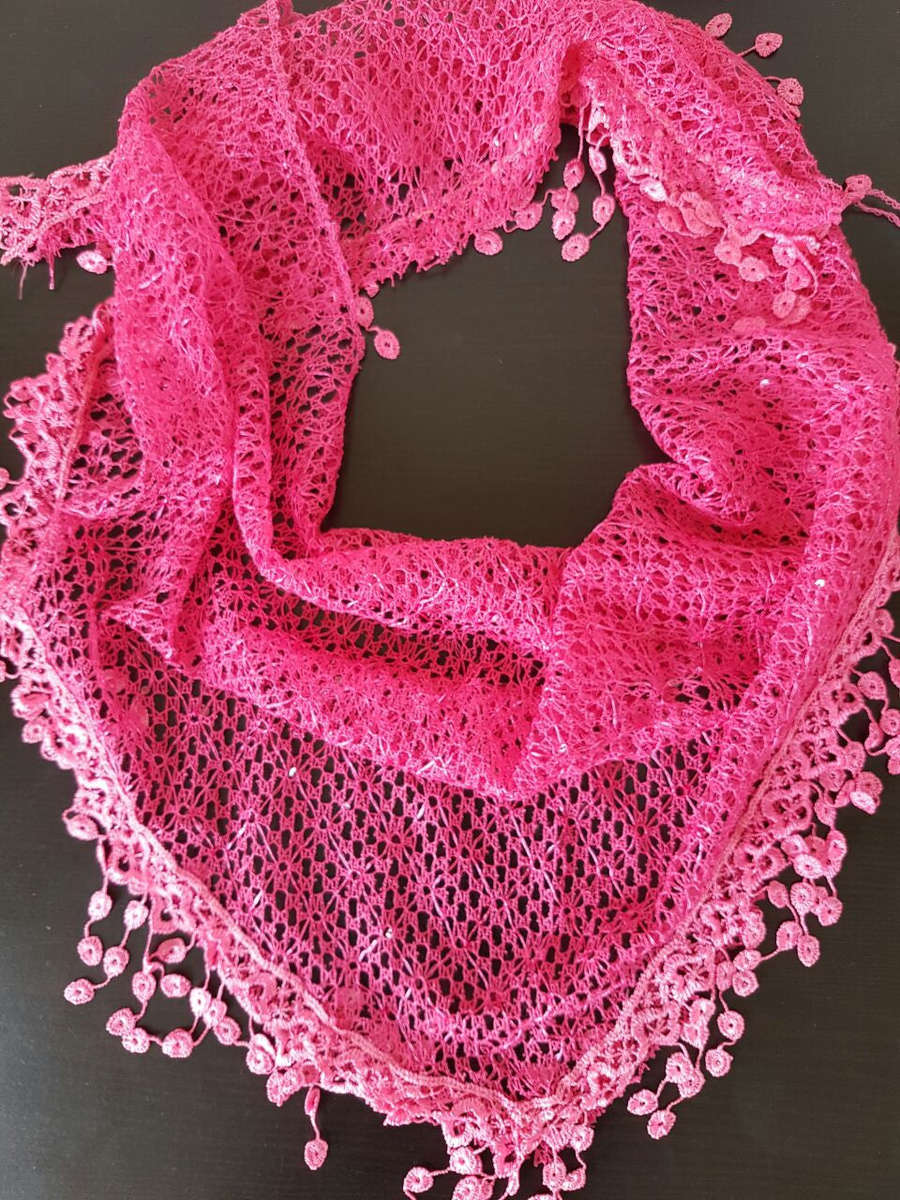 Triangle Netted Scarfs - Navy Blue