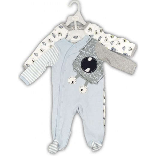 Babies Long Sleeve Rompers (0-3 months) - 2pc Set -Boys