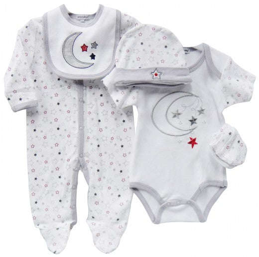 5PC STARTER PACK 'MOON & STAR' - 3-6  months