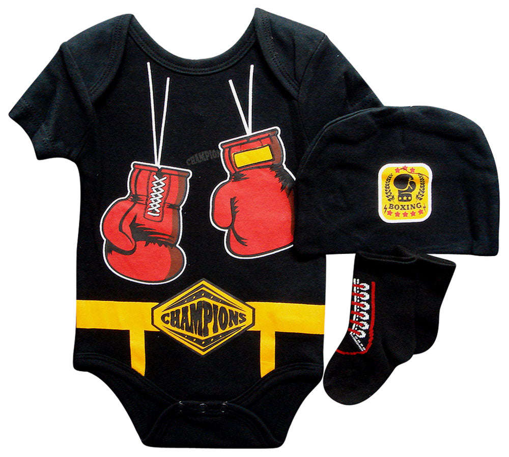 Babies 3pc Romper Sets - Boxer - 6-9 months