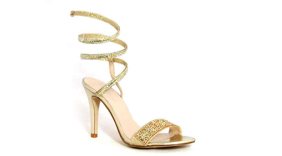 Spoilt Girls  Ladies Glamour Sandals - Gold - 7