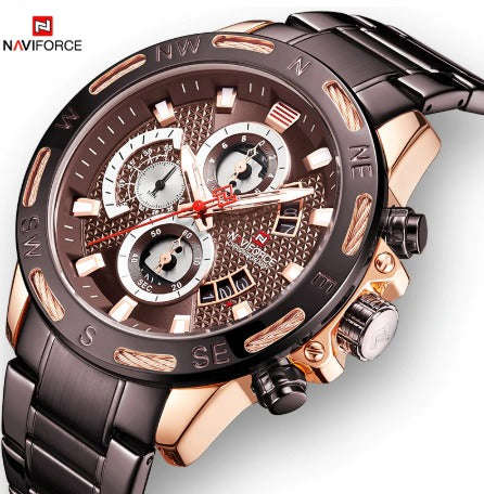 Men's Naviforce Watch (9165)- Coffee