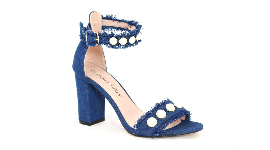 Spoilt Girls  Denim Block Heels - 6