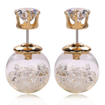 Glass Party Earrings - White