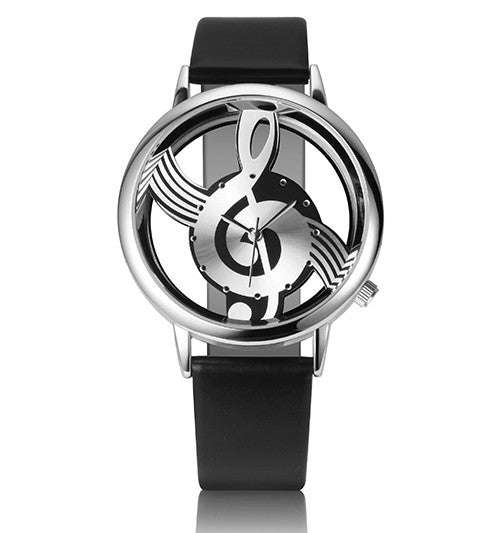 Women's WristWatch - Musical Notes - Black&Silver