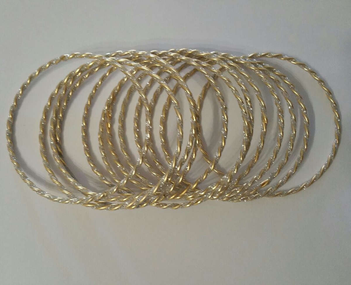 Indian Theme Bangle Set Glitter 12 pc - 4 x 8 (medium)