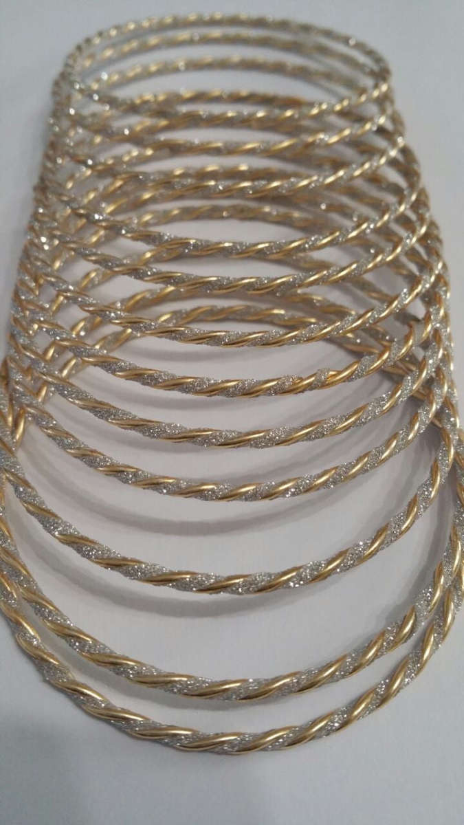 Indian Theme Bangle Set Glitter 12 pc - 4 x 8 (medium)