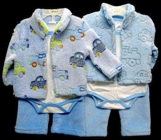 3PC BOYS UNHOODED SET - Cars (left) - 6-9 Months
