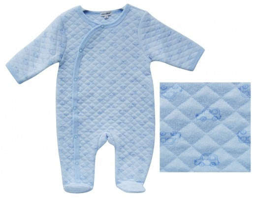100% COTTON KNITTED QUILTED GROWER 'BLUE-CAR' - Newborn