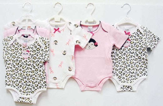 GIRLS 3PC BODYS GIRAFFE/OWL - 3-6 Months