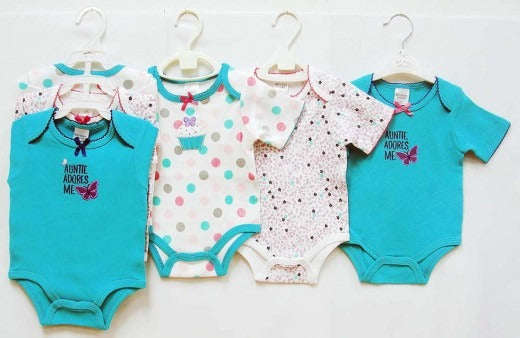 GIRLS 3PC BODYS AUNTIE ADORES ME - 3-6 Months