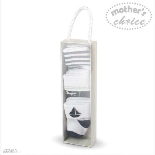 NEWBORN 3 PACK SOCKS BOYS 'NAUTICAL' TURN OVER