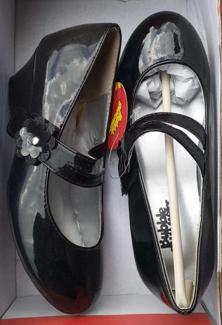 Kids Girls Bubble Gummer Formal Shoe - Black - Size 13