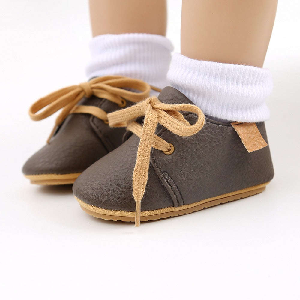 Infants Anti-slip Rubber Sole Shoe - Chocolate Brown / 6-12 Months